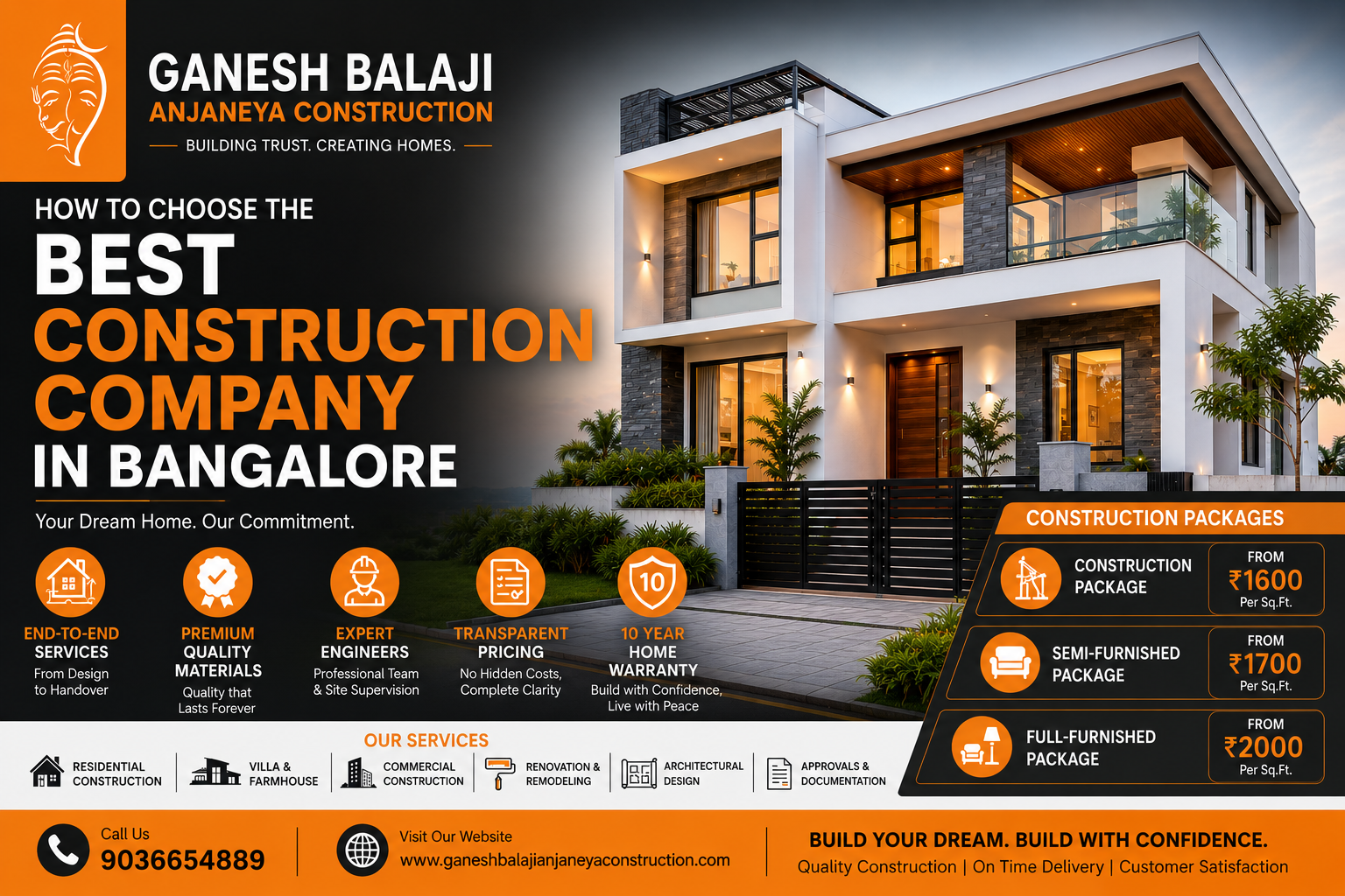 How to Choose the Best Construction Company in Bangalore for Your Dream Home