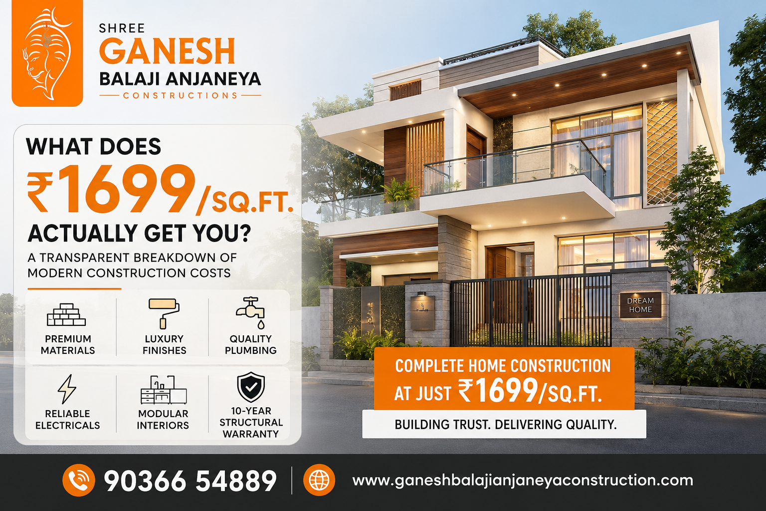 What Does ₹1699/Sq.Ft. Actually Get You? A Transparent Breakdown of Modern Construction Costs