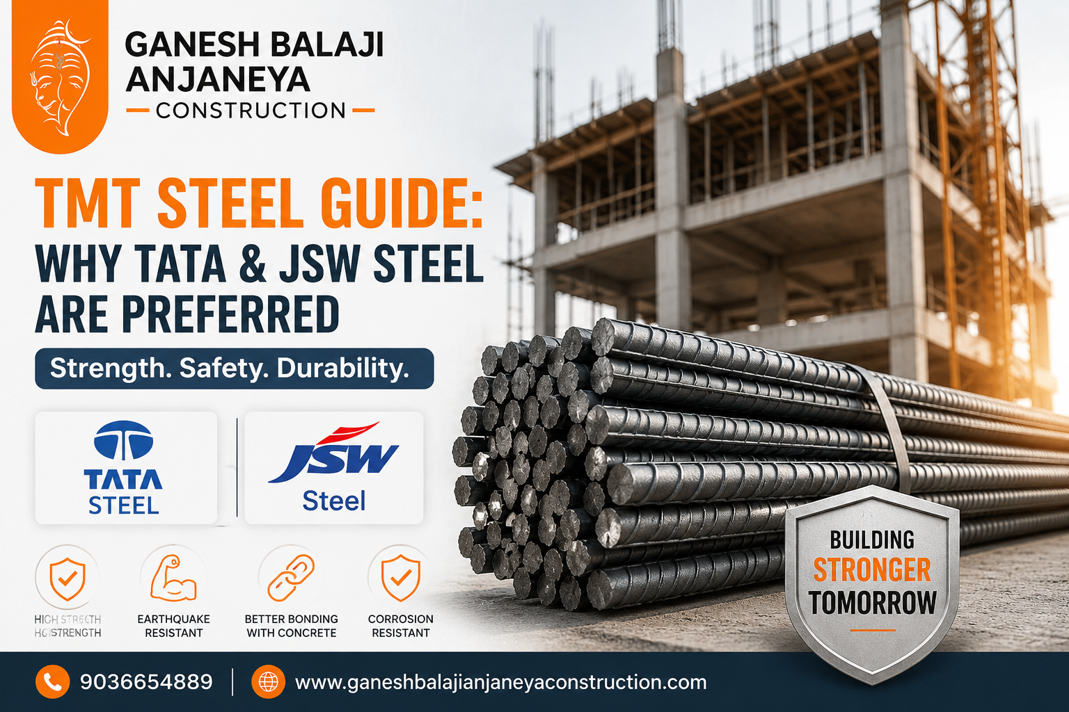TMT Steel Guide: Why Tata & JSW Steel Are Preferred for House Construction.